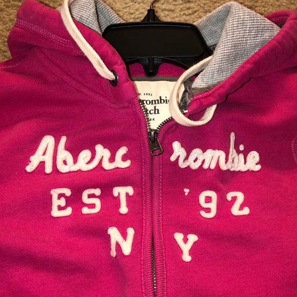 Abercrombie & Fitch Hoodie Size L Color Pink - Picture 13 of 15